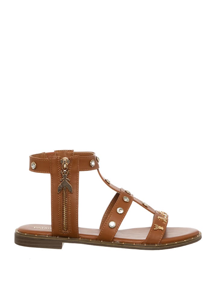 Patrizia Pepe Skórzane sandały w kolorze jasnobrązowym rozmiar: 39