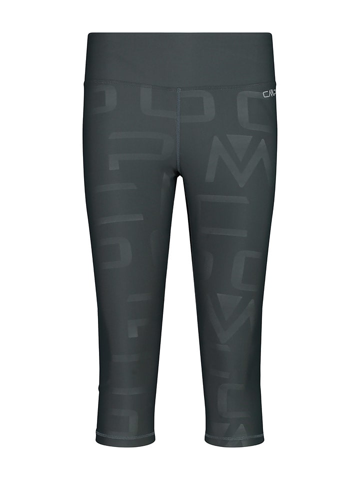 Legginsy sportowe w kolorze szarym ze wzorem