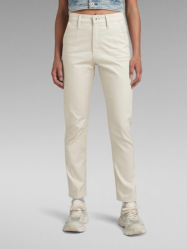 G-Star Spodnie chino w kolorze kremowym rozmiar: W26/L30