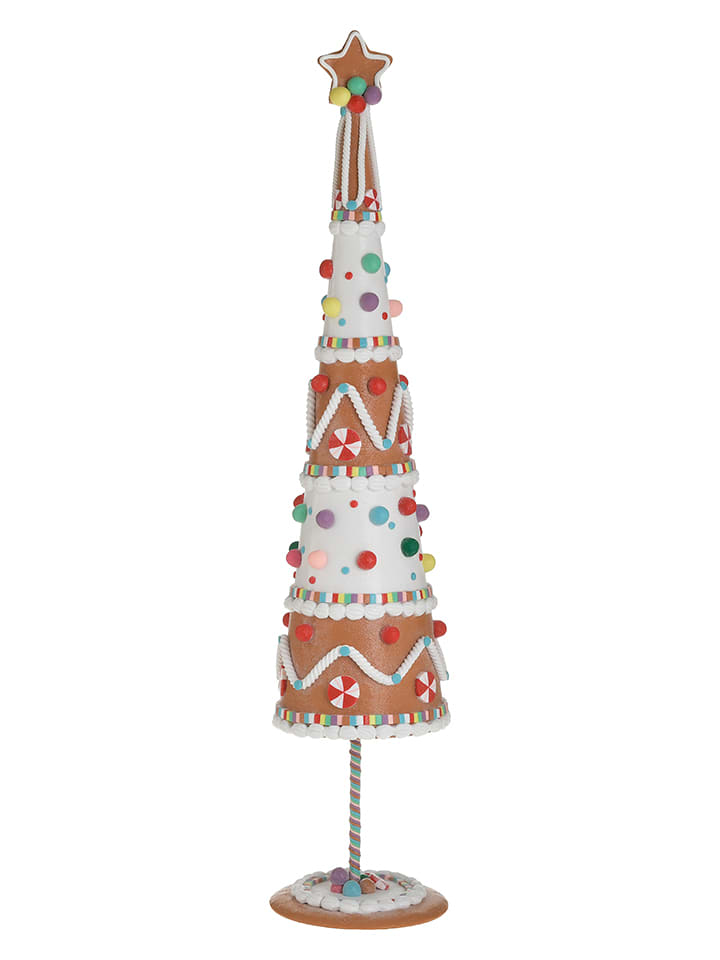 InArt Figurka dekoracyjna w kolorze jasnobrązowo-białym ze wzorem - wys. 67 cm rozmiar: onesize