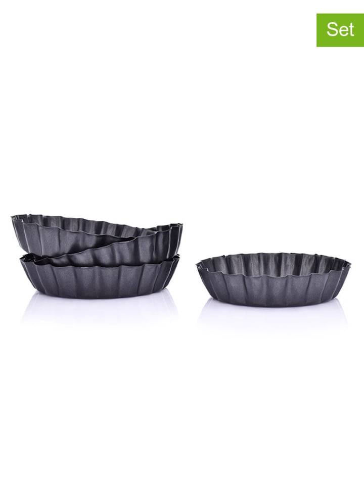 DUKA Formy (4 szt.) w kolorze czarnym na tartę - wys. 2,1 x Ø 10,3 cm rozmiar: onesize