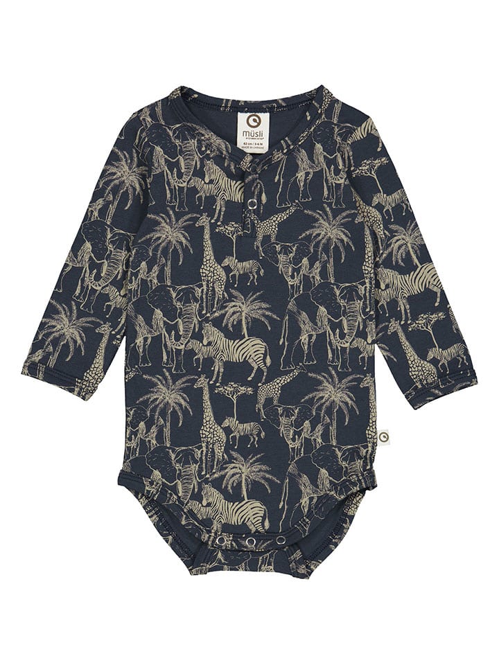 müsli Body w kolorze beżowo-granatowym rozmiar: 86