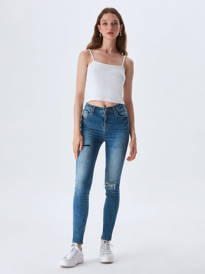 LTB Dżinsy "Amy" - Skinny fit - w kolorze niebieskim rozmiar: W28/L30