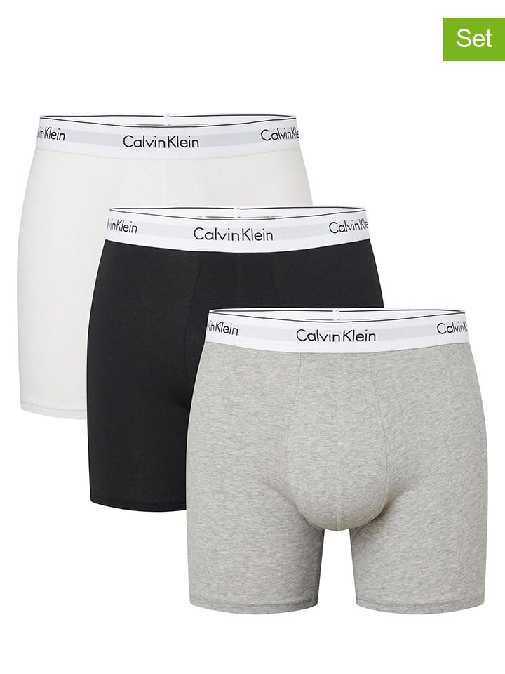 CALVIN KLEIN UNDERWEAR Bokserki (3 pary) w kolorze szarym, czarnym i białym rozmiar: XL