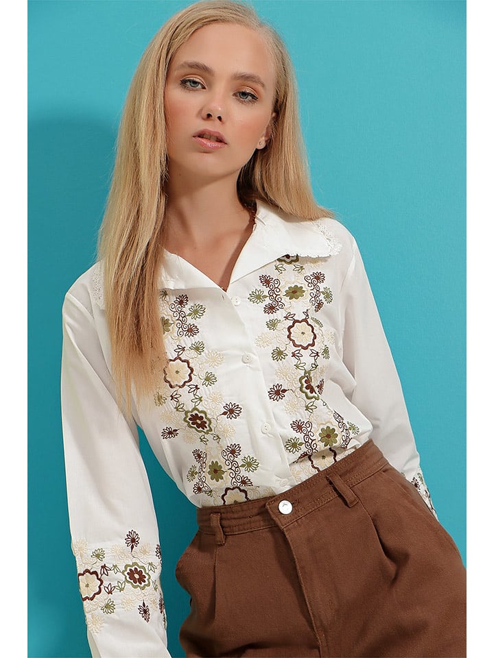 Jumeon Koszula w kolorze białym rozmiar: L