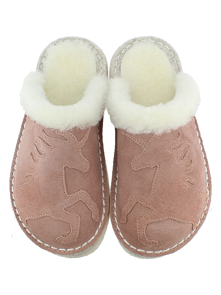 Skórzane kapcie w kolorze brązowym