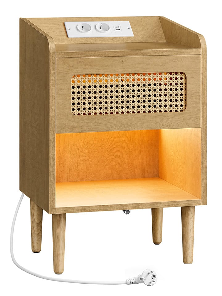 SONGMICS Stolik nocny w kolorze jasnobrązowym - 40 x 60 x 35 cm rozmiar: onesize