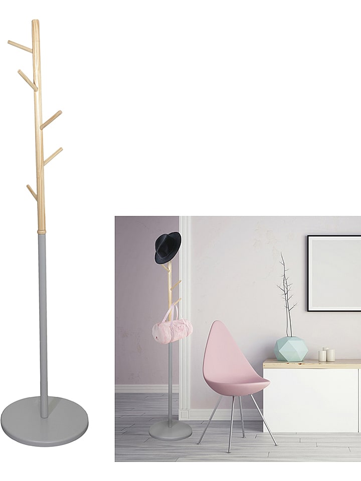 THE HOME DECO FACTORY Wieszak "Miko" w kolorze beżowo-szarym na ubrania - wys. 180 cm rozmiar: onesize