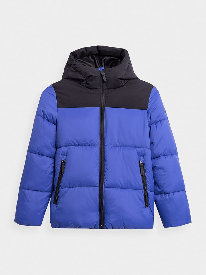 4F Kurtka pikowana w kolorze niebiesko-czarnym rozmiar: 122