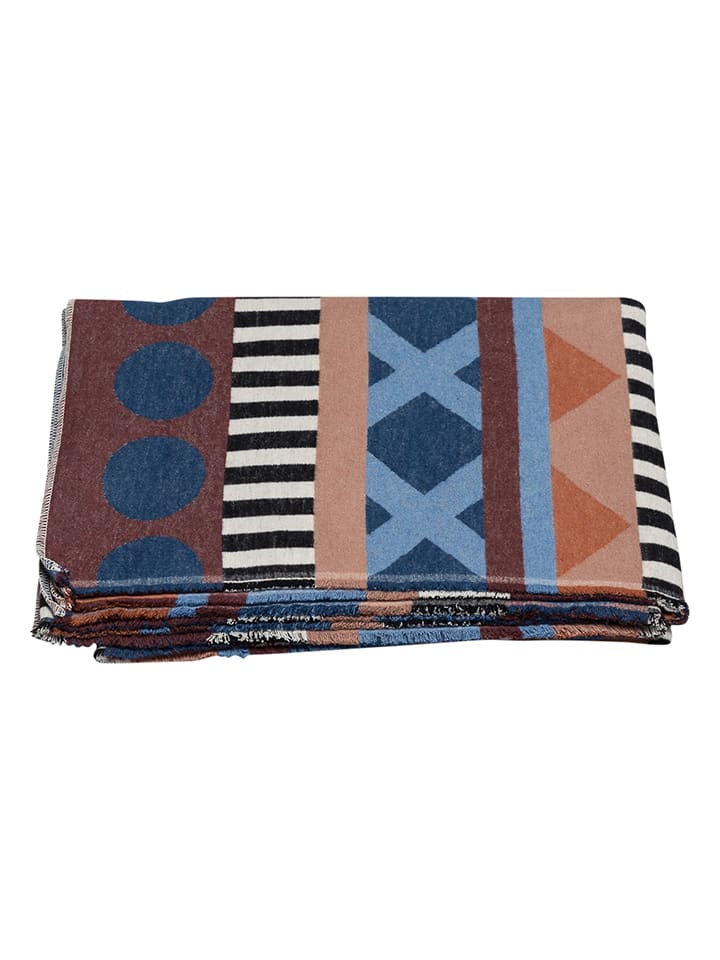 David Fussenegger Koc flanelowy "Eco - Afrika" w kolorze brązowo-niebieskim rozmiar: 200x140 cm