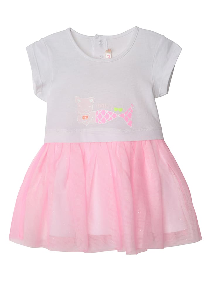 Sukienka w kolorze jasnoróżowo-białym