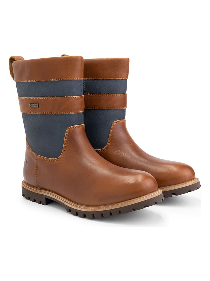 Skórzane kozaki "Tallinn" w kolorze jasnobrązowym