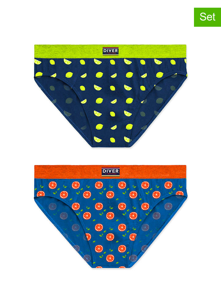 admas Slipy (2 pary) w kolorze granatowym i niebieskim ze wzorem rozmiar: M