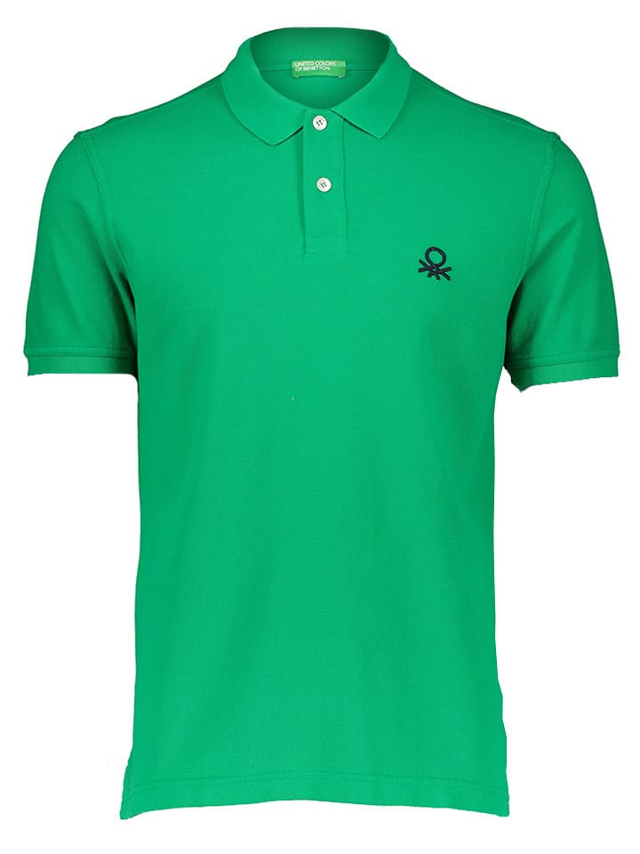 Benetton Koszulka polo w kolorze zielonym rozmiar: XL