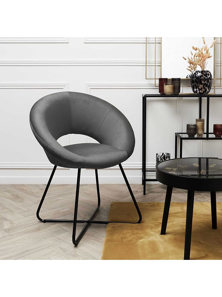 Rétro Chic Krzesło "Giulia" w kolorze szarym - 67 x 84 x 52 cm rozmiar: onesize