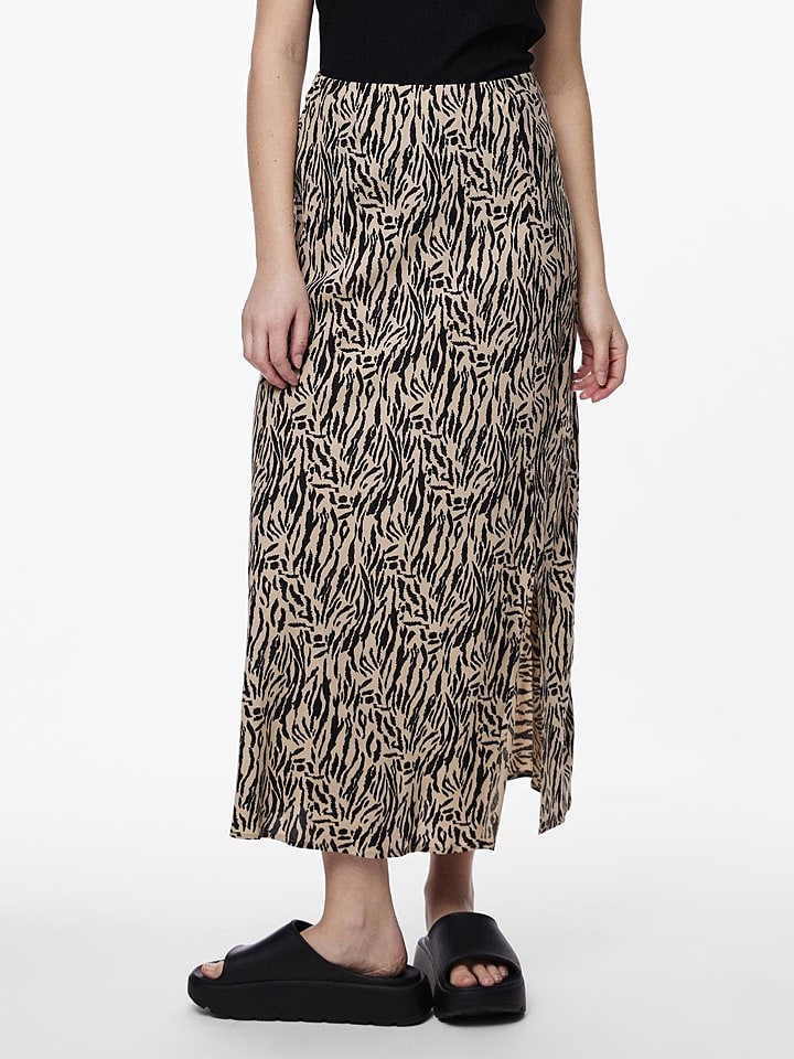 Pieces Spódnica w kolorze beżowo-czarnym rozmiar: M