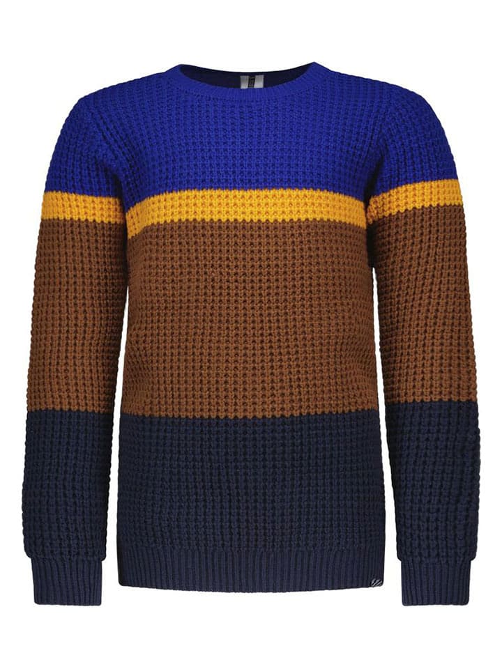 B.Nosy Sweter "Kay" w kolorze granatowo-jasnobrązowym rozmiar: 134/140