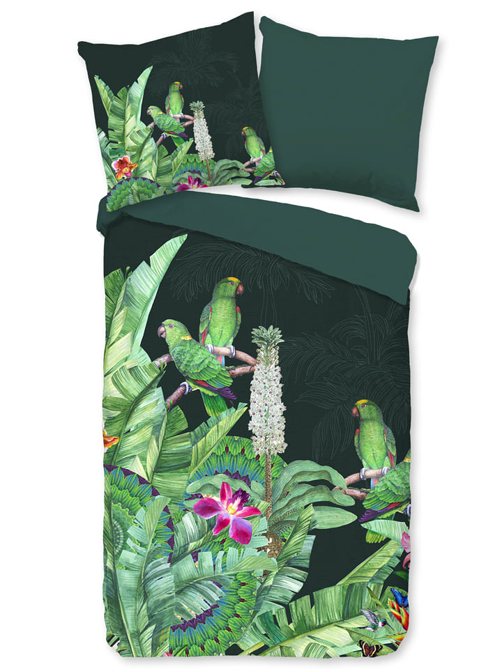 Good Morning Komplet pościeli renforcé w kolorze zielonym rozmiar: 240x200/220 cm