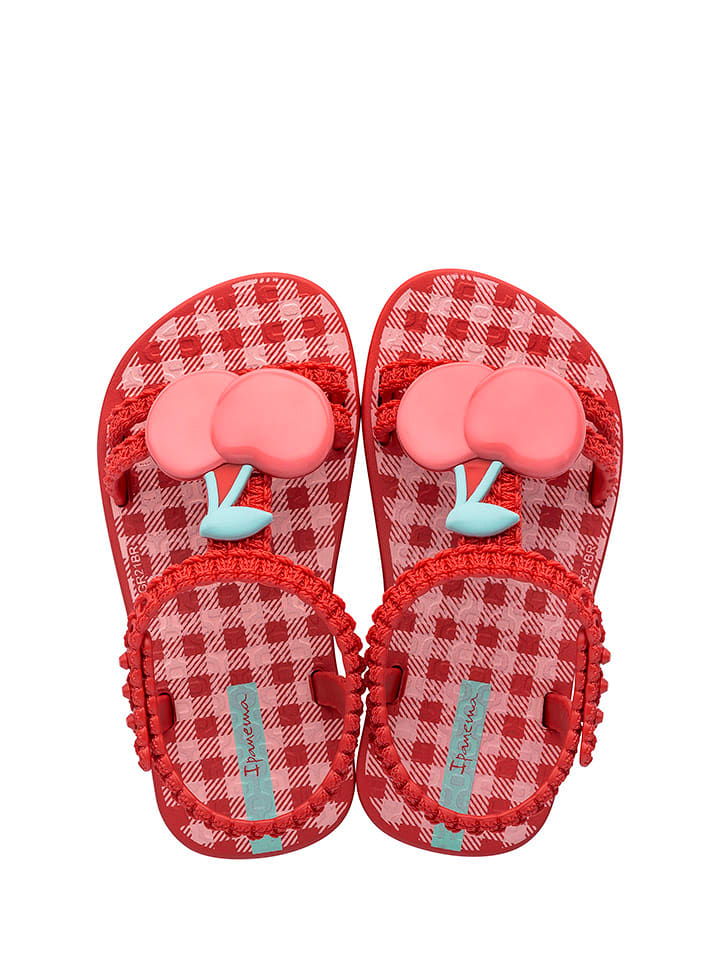 Sandały w kolorze czerwonym ze wzorem