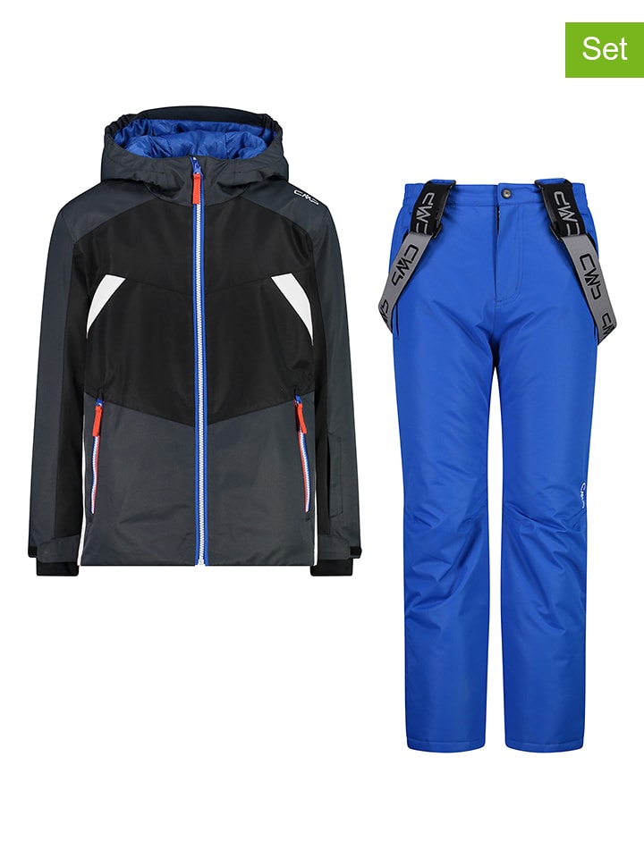 2-częściowy zestaw narciarski w kolorze niebiesko-czarnym