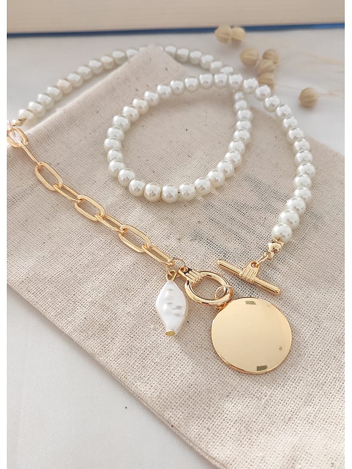 atelier MIU Pozłacany naszyjnik z elementem ozdobnym - dł. 46 cm rozmiar: onesize