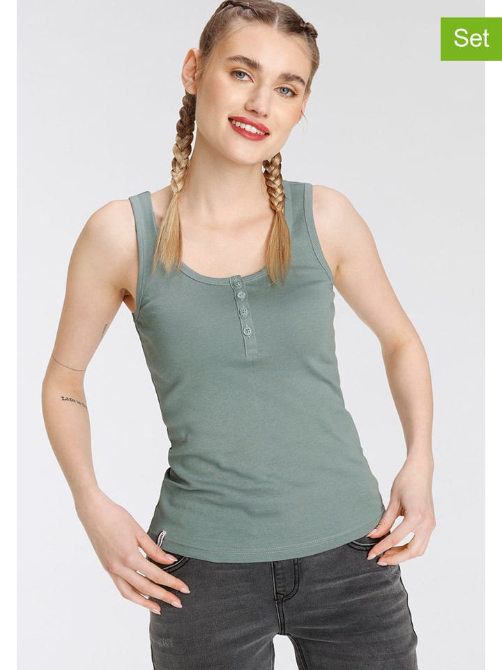 Kangaroos Topy (2 szt.) w kolorze zielonym i czarnym rozmiar: 36/38