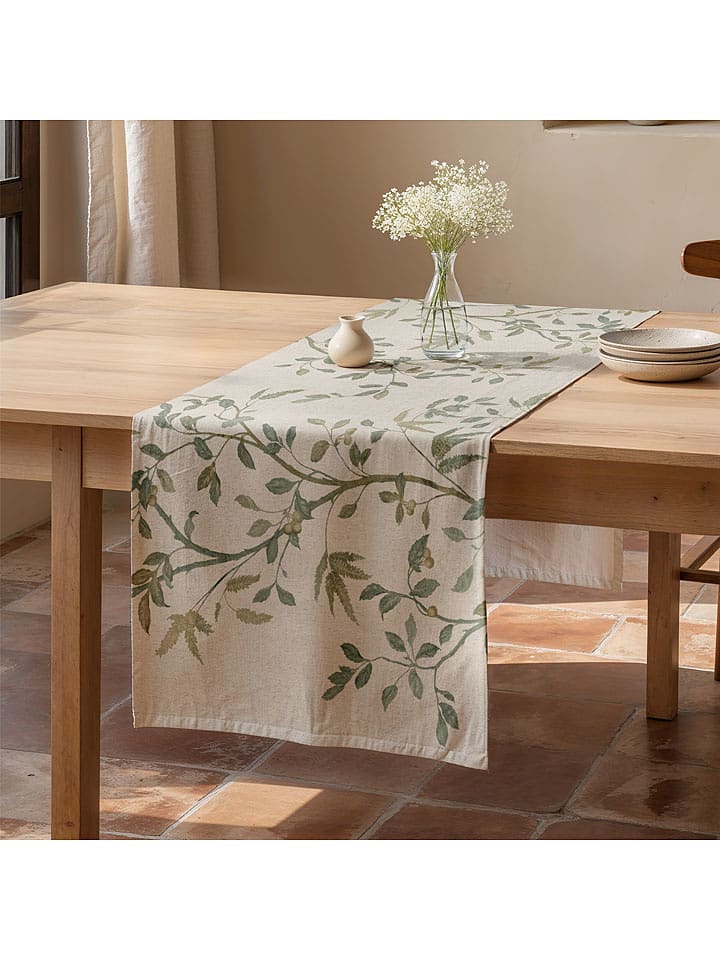 Mint Rugs Bieżnik "Zarza" w kolorze kremowo-zielonym rozmiar: 50x155 cm