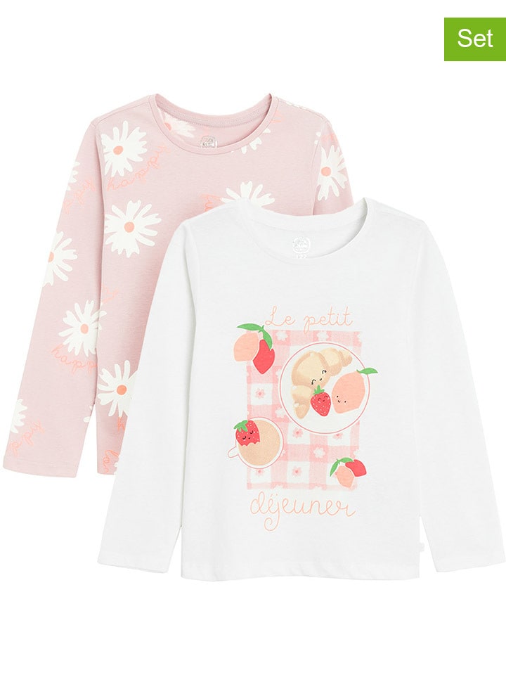 COOL CLUB Koszulki (2 szt.) w kolorze biało-jasnoróżowym rozmiar: 116