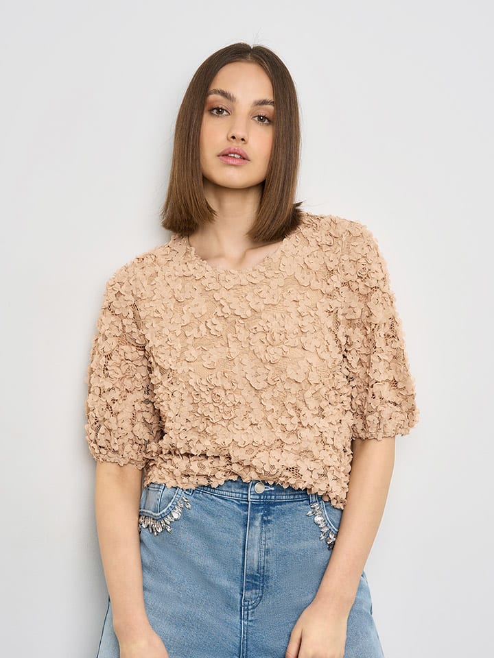 TAIFUN Koszulka w kolorze beżowym rozmiar: 42