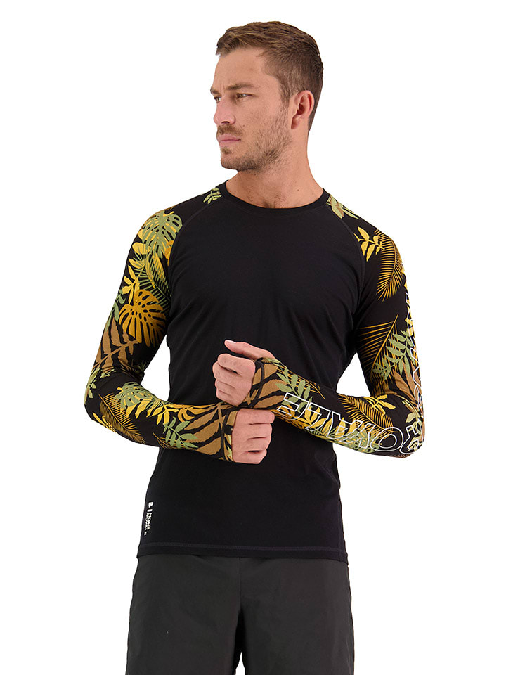 Mons Royale Podkoszulek funkcyjny "Temple Tech" w kolorze żółto-czarnym rozmiar: S