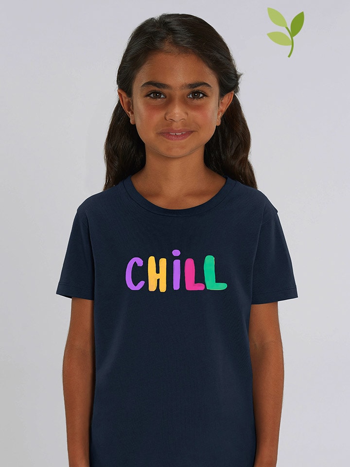 WOOOP Koszulka "Chill" w kolorze granatowym rozmiar: 140