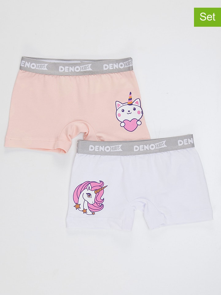 Denokids Majtki (2 pary) w kolorze jasnoróżowym i białym rozmiar: 122/128