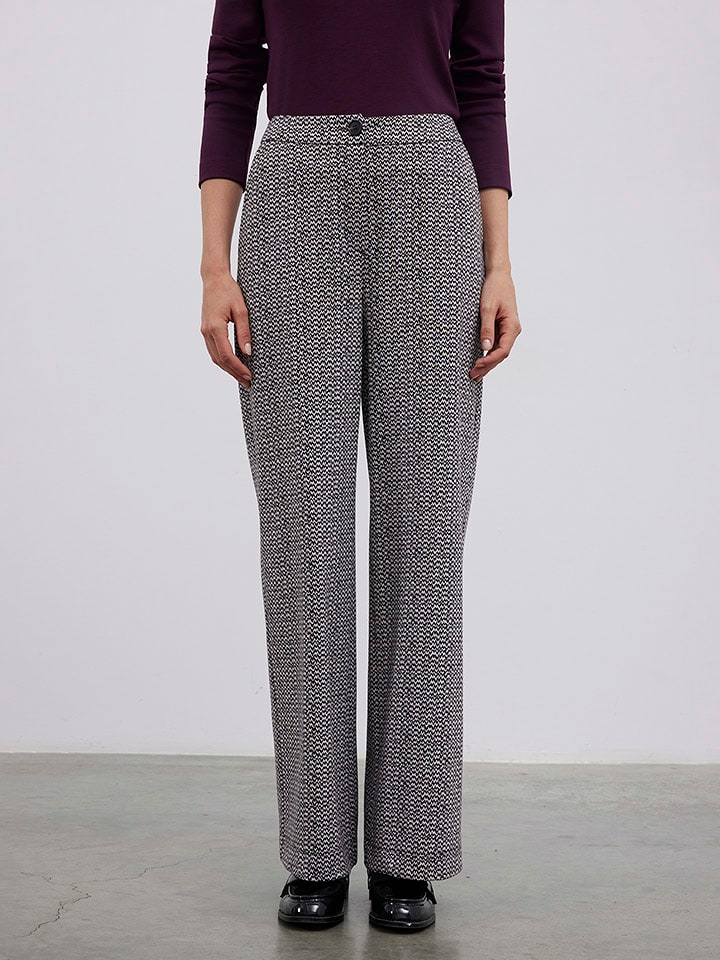 BGN Spodnie w kolorze czarno-białym rozmiar: 34