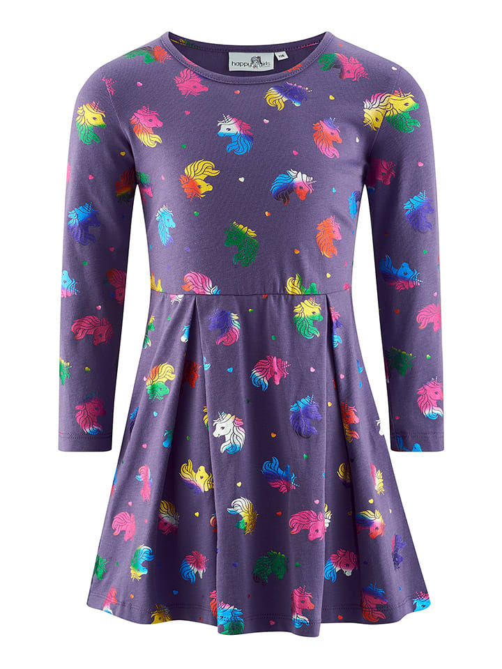 happy girls by Eisend Sukienka w kolorze fioletowym ze wzorem rozmiar: 140