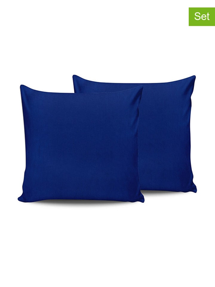 Elizabed Poszewki renforcè (2 szt.) w kolorze granatowym na poduszkę rozmiar: 80x80 cm