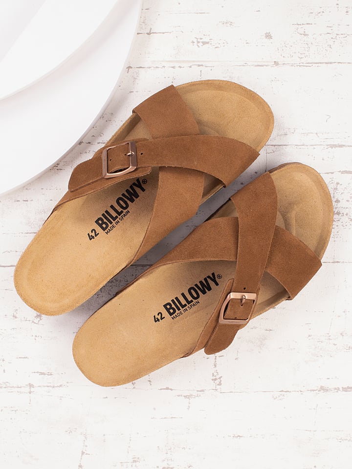 billowy Skórzane klapki w kolorze jasnobrązowym rozmiar: 46