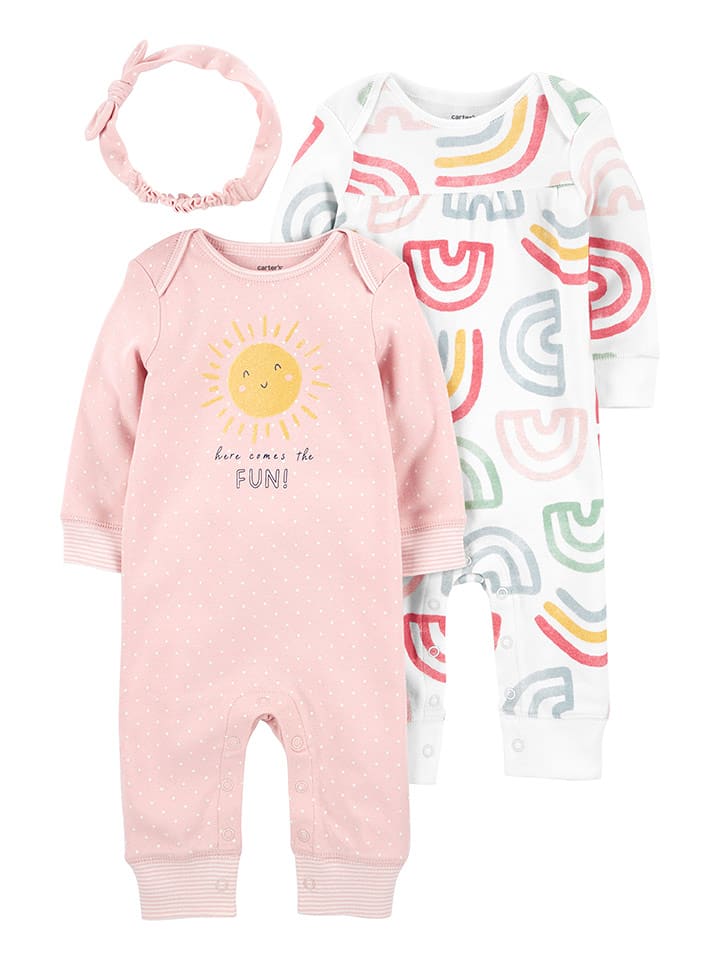 carter's 3-częściowy zestaw w kolorze jasnoróżowo-białym rozmiar: 62
