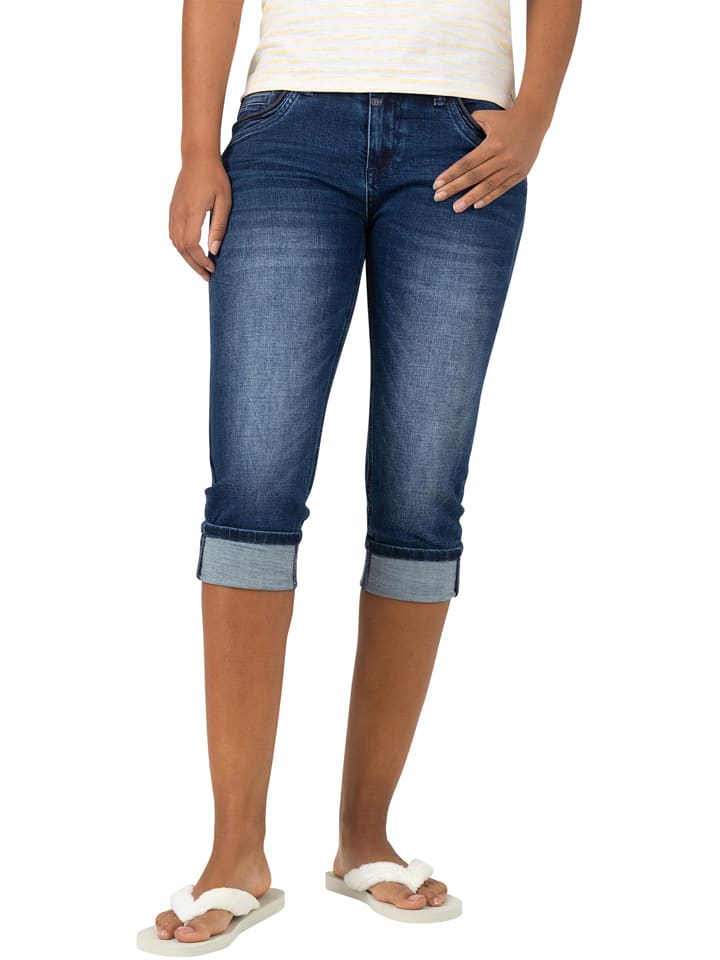 Timezone Rybaczki dżinsowe "Tali" w kolorze granatowym rozmiar: W27