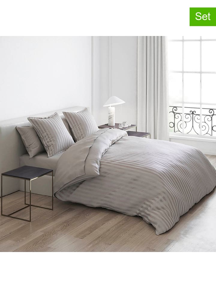 Cacharel Satynowe poszewki (2 szt.) w kolorze beżowym na poduszkę rozmiar: 80x80 cm