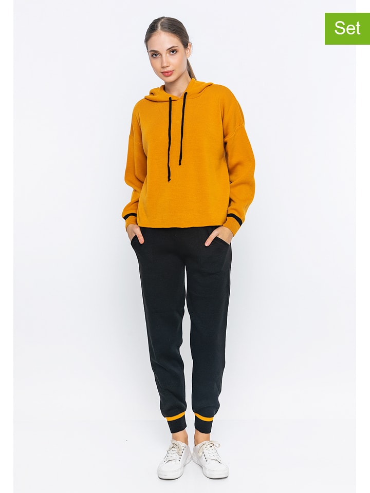 2-częściowy zestaw w kolorze musztardowo-granatowym