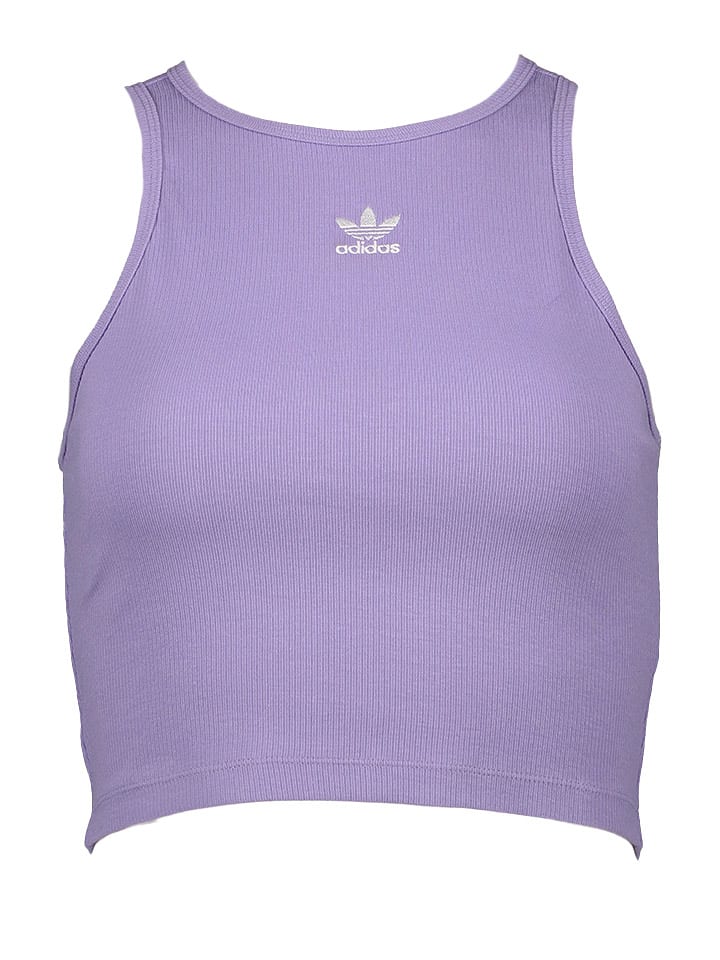 adidas Top "Rib" w kolorze fioletowym rozmiar: L