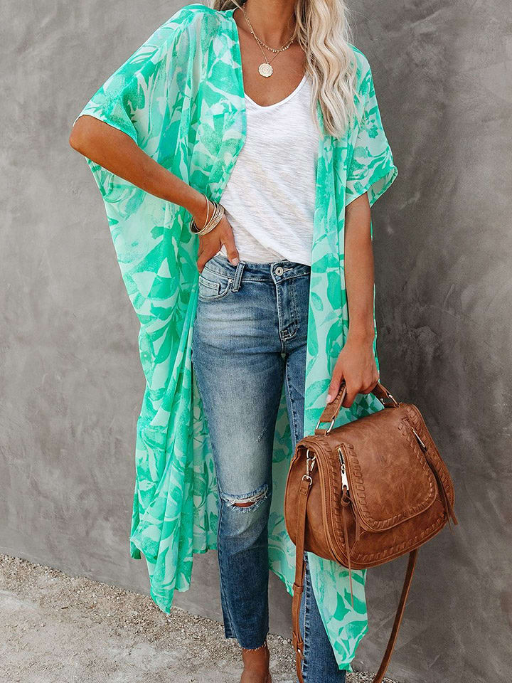 Milan Kiss Kimono w kolorze zielono-białym rozmiar: L