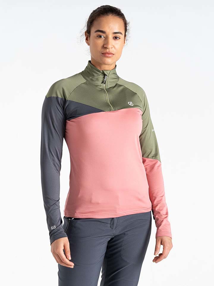 Dare 2b Koszulka funkcyjna "Ice II CoreStretch" w kolorze różowo-oliwkowo-antracytowym rozmiar: 34