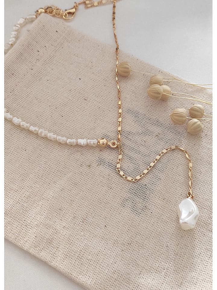 atelier MIU Pozłacany naszyjnik z perłami - dł. 55 cm rozmiar: onesize