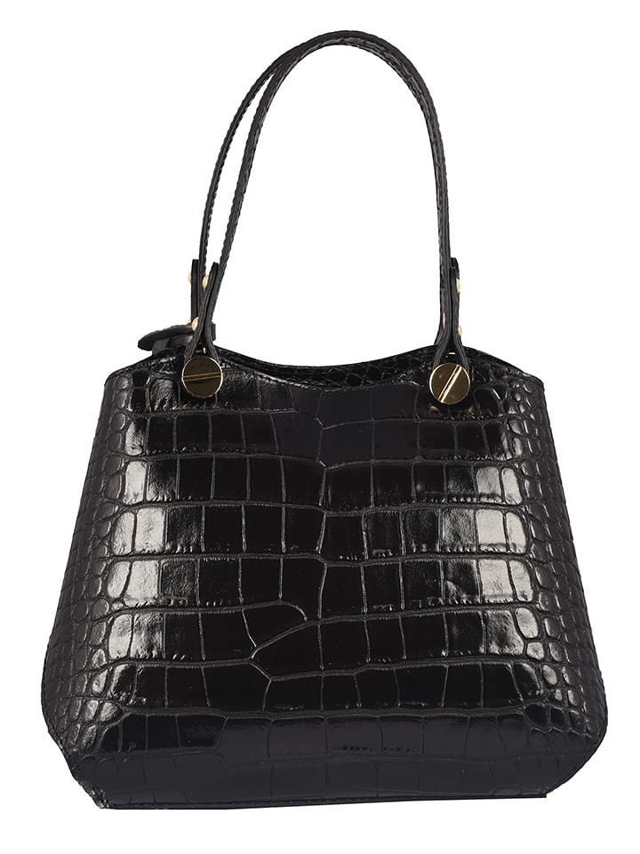 ORE10 Skórzana torebka "Vestar" w kolorze czarnym - 21 x 26 x 10 cm rozmiar: onesize