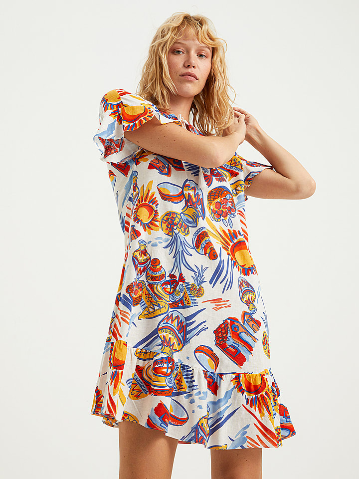 BGN Sukienka w kolorze białym ze wzorem rozmiar: 36