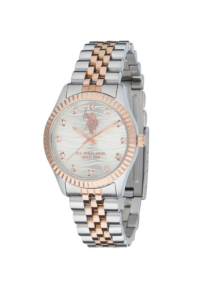 U.S. Polo Assn. Zegarek kwarcowy w kolorze srebrno-różowozłotym rozmiar: onesize