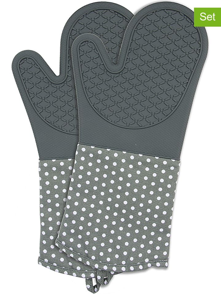 Wenko Rękawice kuchenne (2 szt.) w kolorze szarym - 37,5 x 18,5 cm rozmiar: onesize