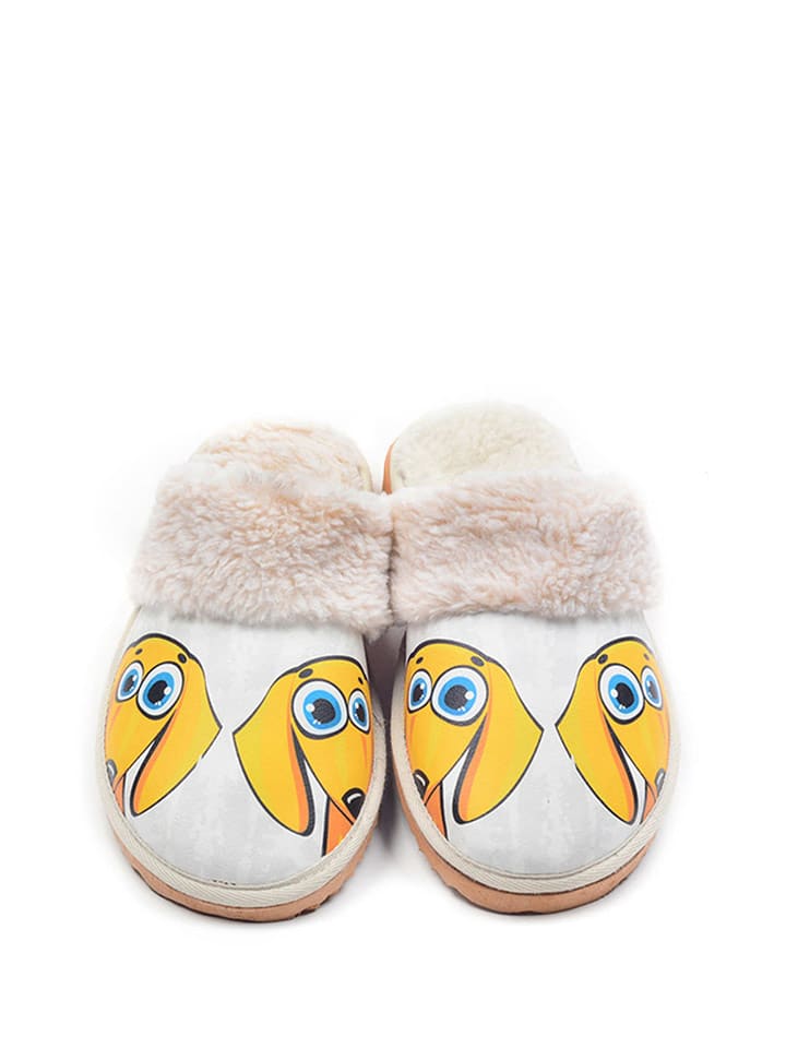 Goby Kapcie w kolorze biało-żółtym rozmiar: 40