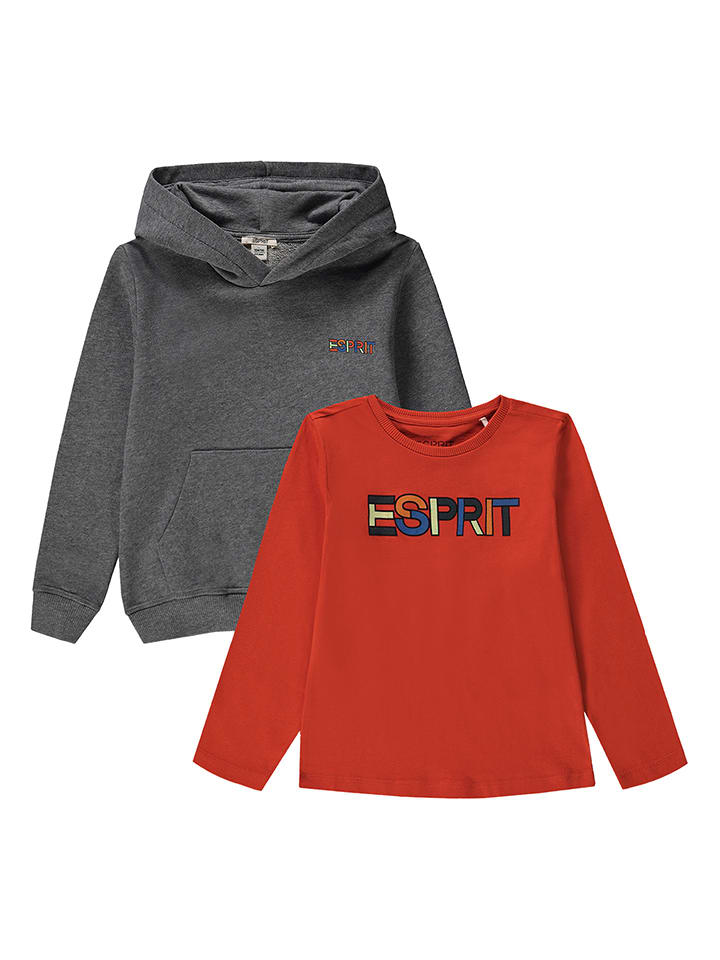 2-częściowy zestaw w kolorze szaro-czerwonym